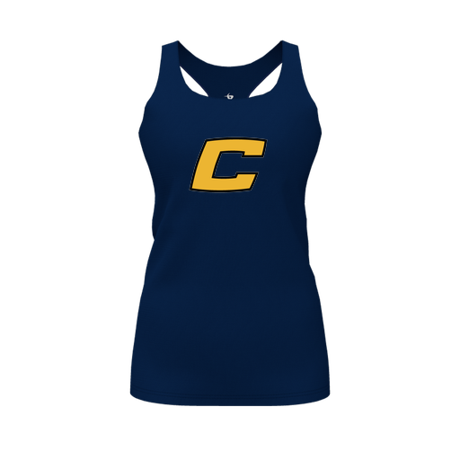 [CUS-DFW-RCBK-PER-NVY-FYS-LOGO2] Racerback Tank Top (Female Youth S, Navy, Logo 2)