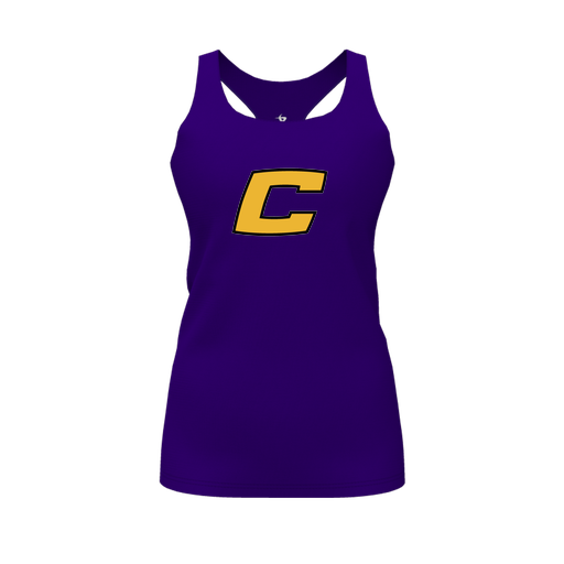 [CUS-DFW-RCBK-PER-PUR-FYS-LOGO2] Racerback Tank Top (Female Youth S, Purple, Logo 2)