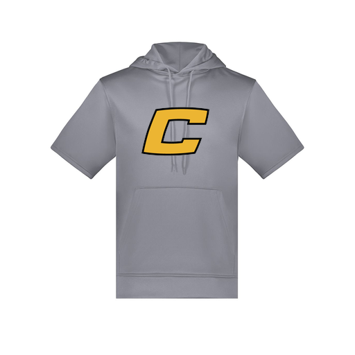 [6871.059.S-LOGO2] Men's Dri Fit Short Sleeve Hoodie (Adult S, Gray, Logo 2)