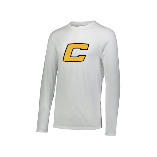 [FTLCUBWH-AXS-LOGO2] Decker Men's Tri-Blend T-Shirt - Long Sleeve (Adult XS, White, Logo 2)