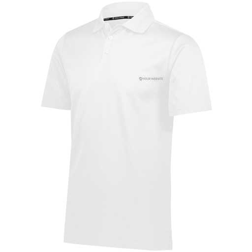 [222568.005.S-LOGO3] Men's Prism Polo (Adult S, White, Logo 3)