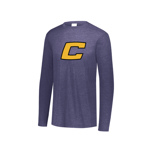 [FTLCUBNV-YS-LOGO2] Decker Youth Tri-Blend T-Shirt - Long Sleeve (Youth S, Navy, Logo 2)