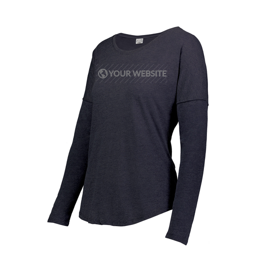 [3077.72N.XS-LOGO3] Ladies LS Ultra-blend T-Shirt (Female Adult XS, Navy, Logo 3)