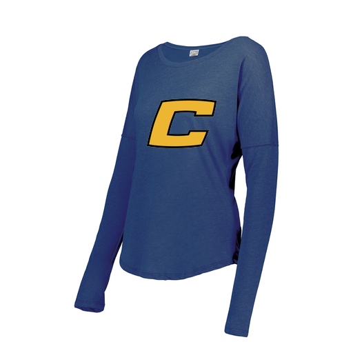[FTLCUBRY-FAXS-LOGO2] Decker Women's Tri-Blend T-Shirt - Long Sleeve (Female Adult XS, Royal, Logo 2)