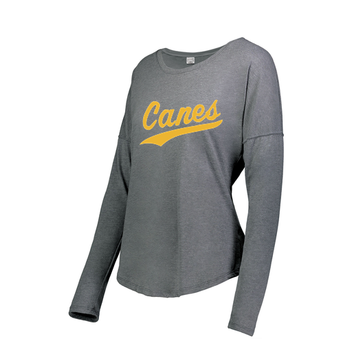 [FTLCUBGY-FAXS-LOGO1] Decker Women's Tri-Blend T-Shirt - Long Sleeve (Female Adult XS, Gray, Logo 1)