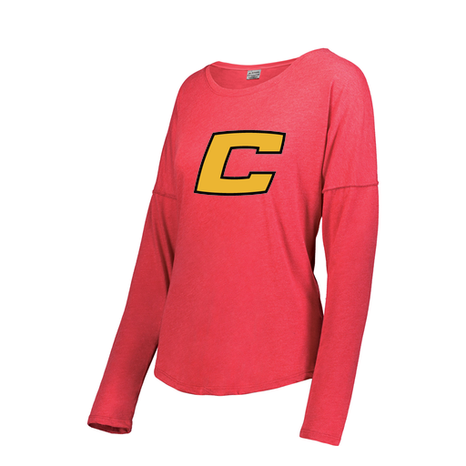 [FTLCUBRD-FAXS-LOGO2] Decker Women's Tri-Blend T-Shirt - Long Sleeve (Female Adult XS, Red, Logo 2)